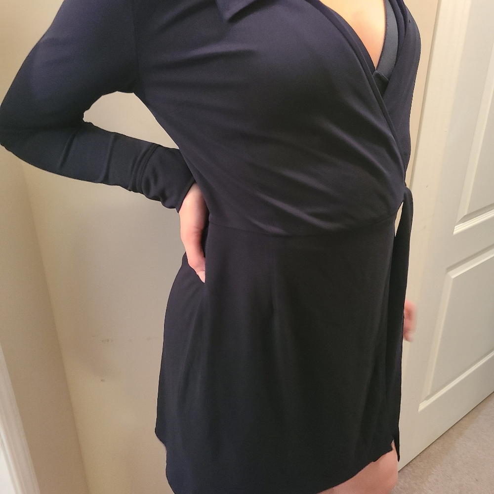 16.) Black Wrap Dress - Picture 4 of 4